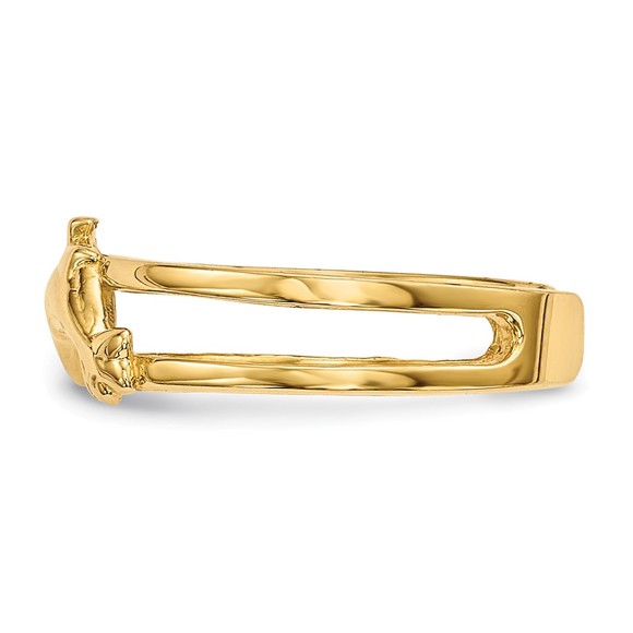 14k Yellow Gold Dolphins Toe Ring Adjustable - Picture 2 of 5